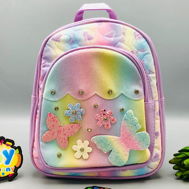 9* Inches Girls Fancy Butterfly Backpack - Purple